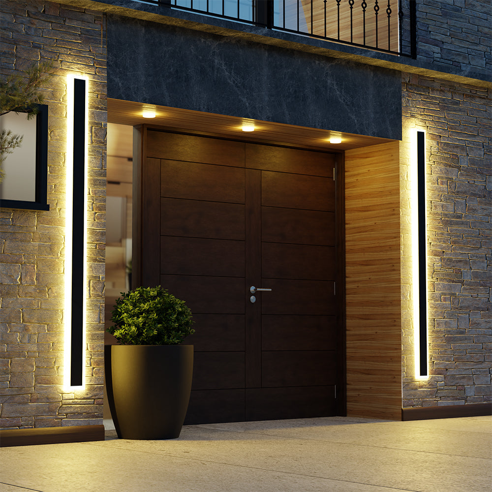 Ameran – Applique murale extérieure LED moderne en métal noir pour jardin balcon