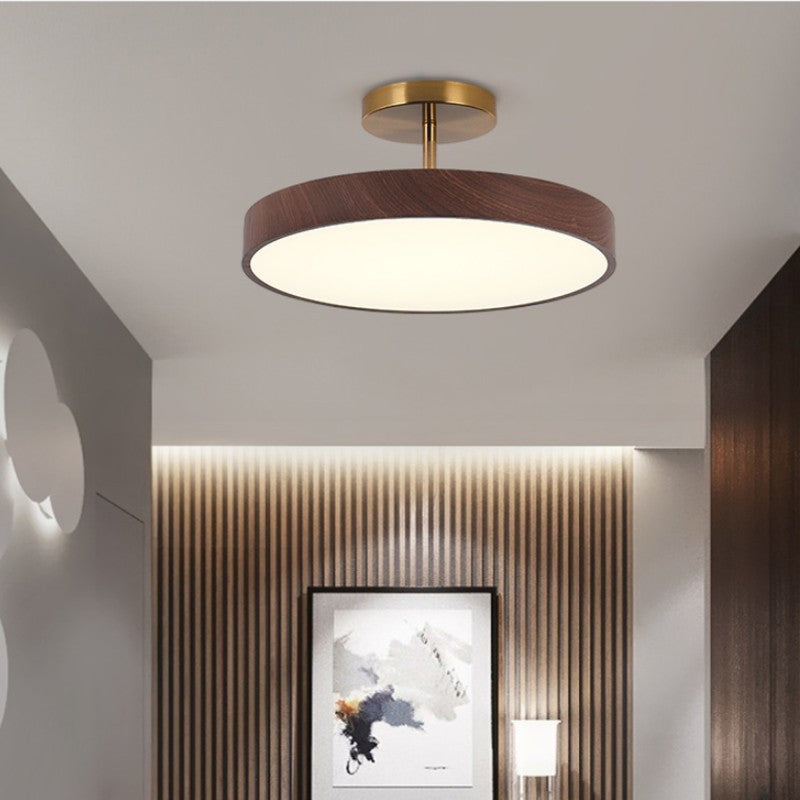 Zenoria – Plafonnier semi-encastré LED rond en bois japonais  