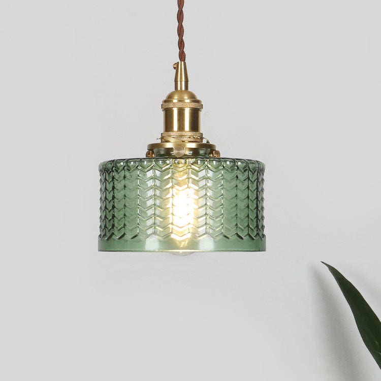 Nivoran - Lampada a sospensione rotonda in vetro e ottone LED