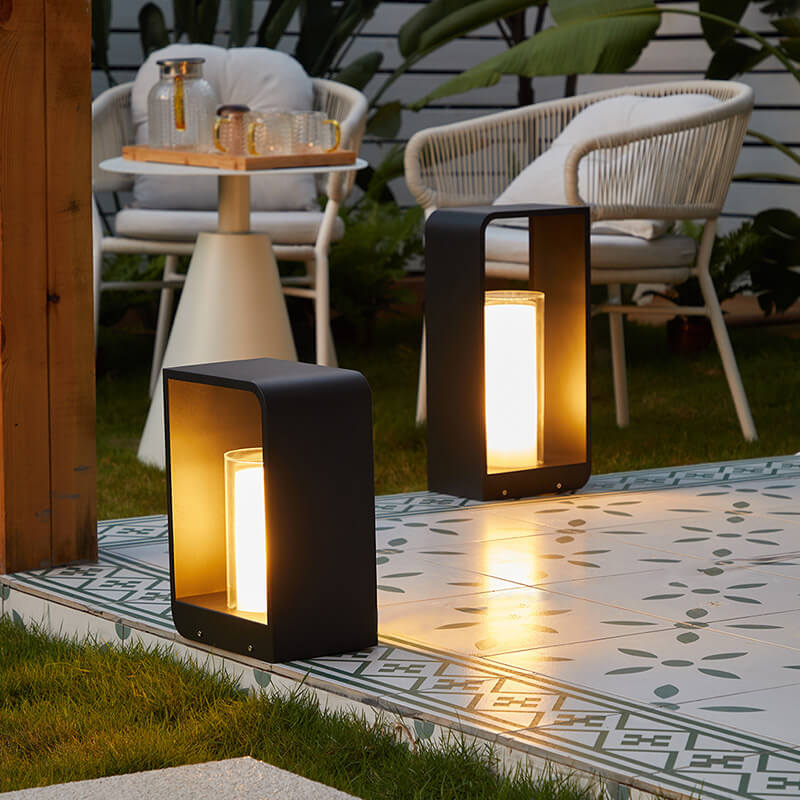 Donrain - Lampe de pelouse étanche LED cadre carré minimaliste