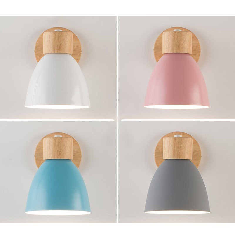 Nelvira – Lampada da parete LED minimalista in legno a forma di cono