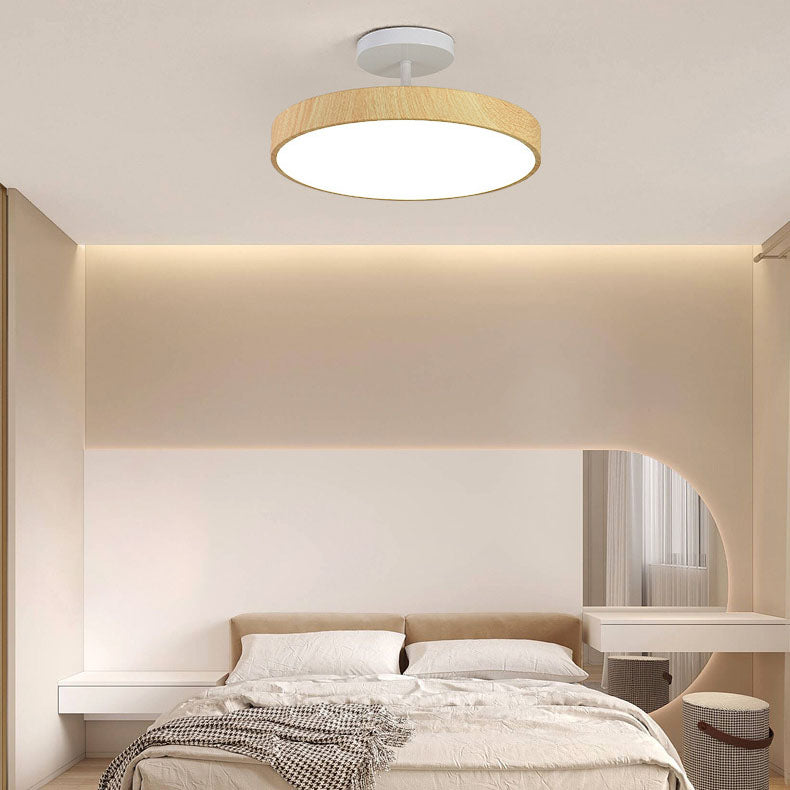 Zenoria – Plafonnier semi-encastré LED rond en bois japonais  