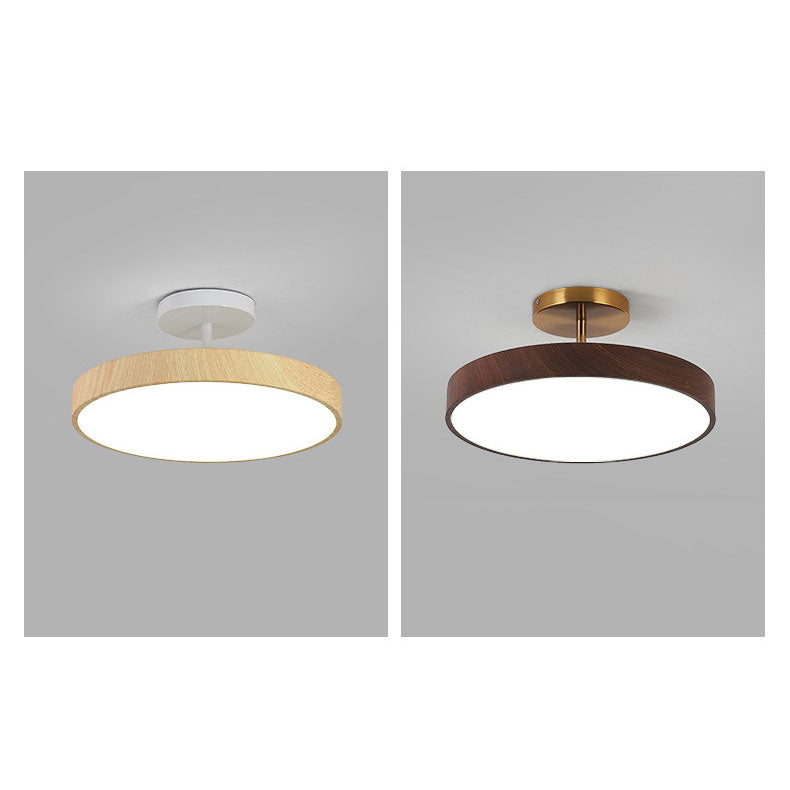 Zenoria – Plafonnier semi-encastré LED rond en bois japonais  