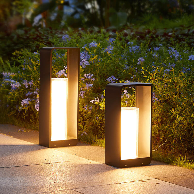 Donrain - Lampe de pelouse étanche LED cadre carré minimaliste