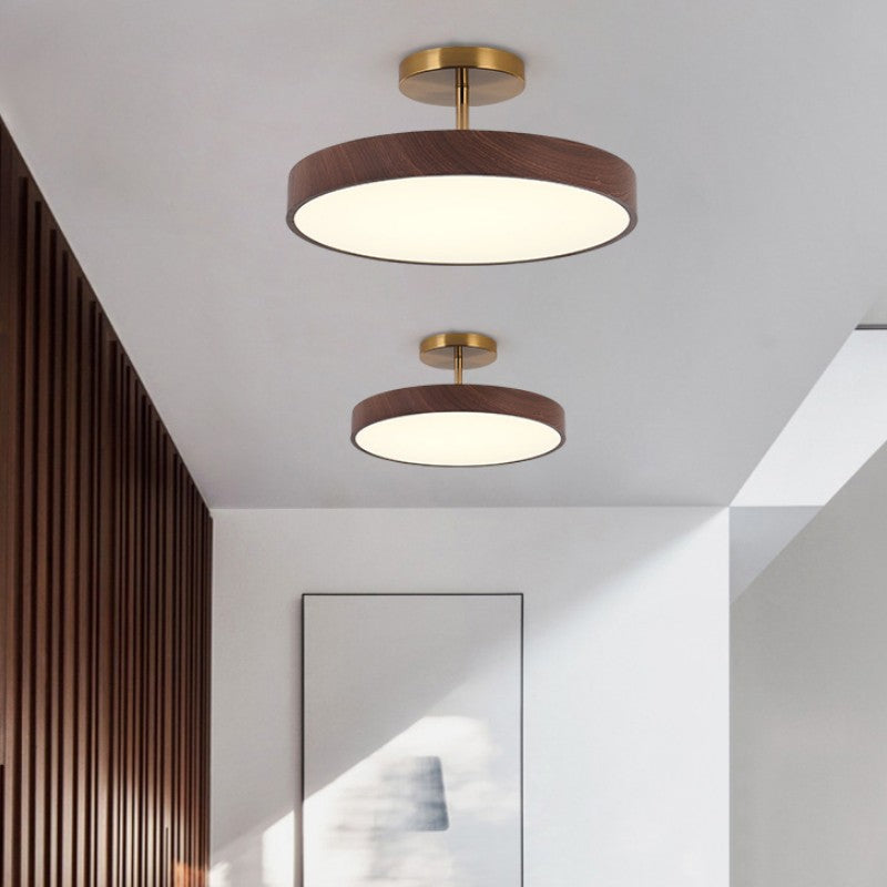 Zenoria – Plafonnier semi-encastré LED rond en bois japonais  