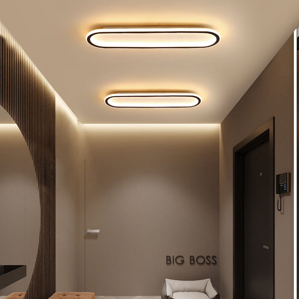 Avelon – Plafonnier rectangulaire noir et or pour chambre/salon