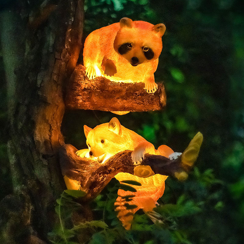 Cirelle - Scultura da giardino a forma di uccello con luce LED solare