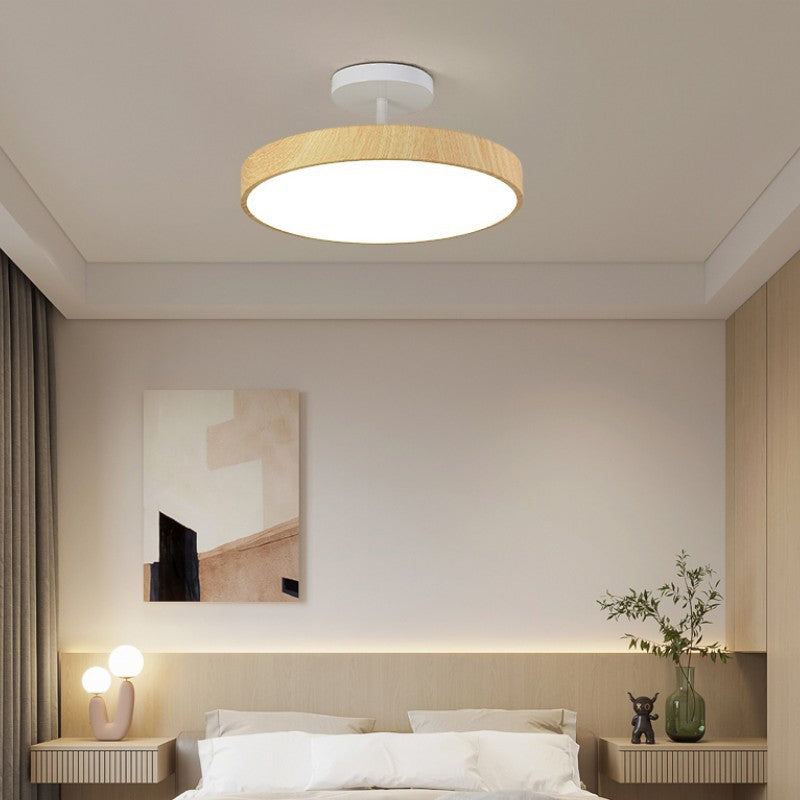 Zenoria – Plafonnier semi-encastré LED rond en bois japonais  