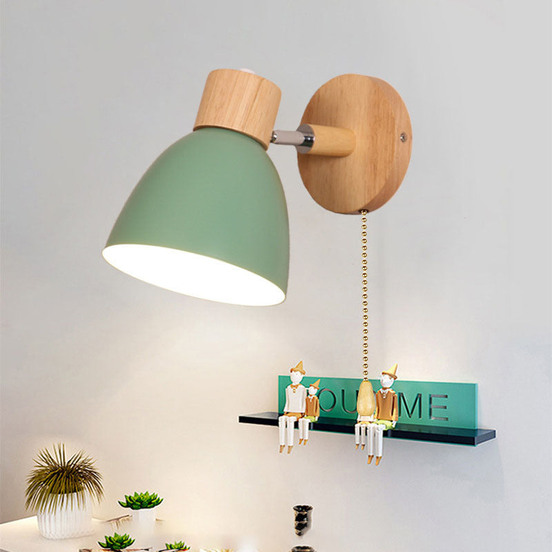 Nelvira – Lampada da parete LED minimalista in legno a forma di cono