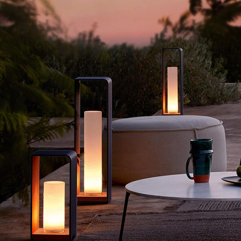 Donrain - Lampe de pelouse étanche LED cadre carré minimaliste