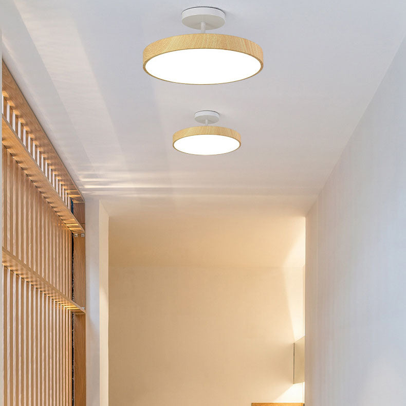 Zenoria – Plafonnier semi-encastré LED rond en bois japonais  