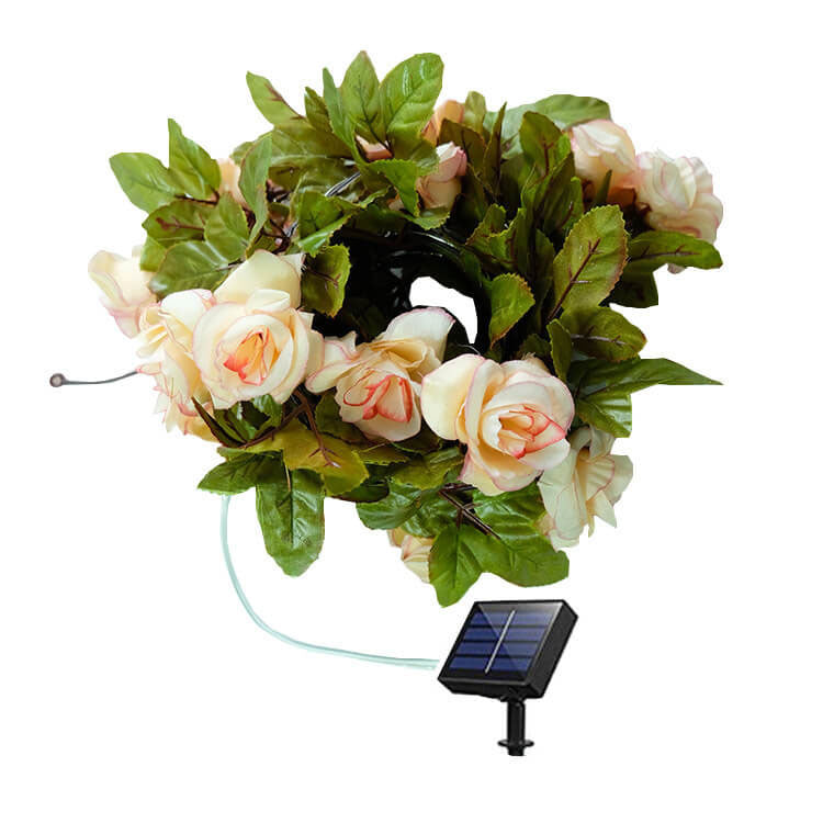 Solara - Luci a stringa LED solari impermeabili e antiurto a forma di rosa