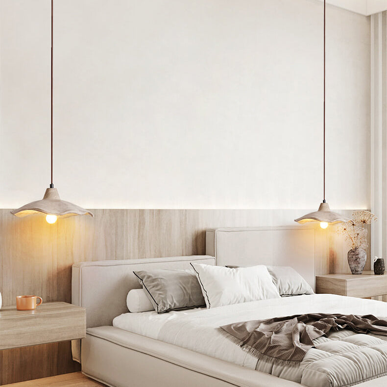 Aurelnn - Lampada a sospensione vintage in cemento a forma di fiore