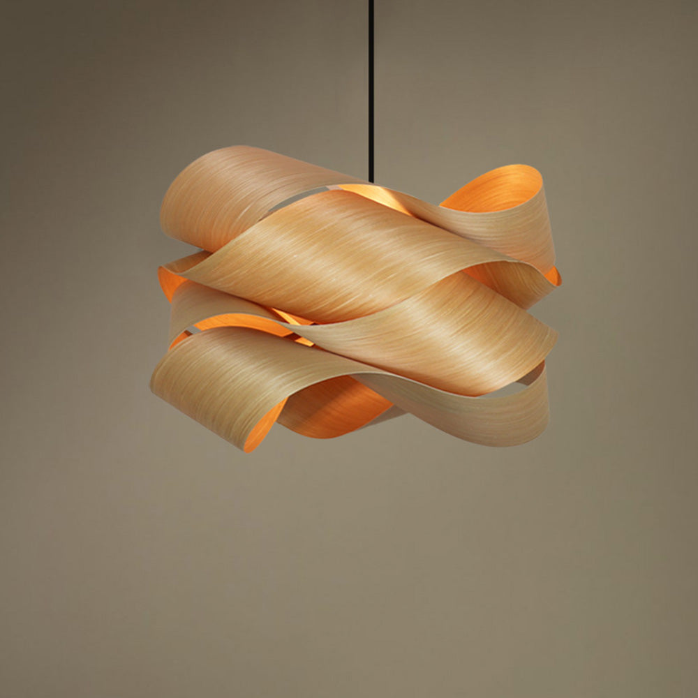 Virelune - Lampada a sospensione moderna in legno irregolare per cucina