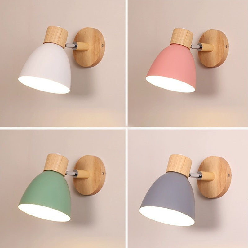Nelvira – Lampada da parete LED minimalista in legno a forma di cono