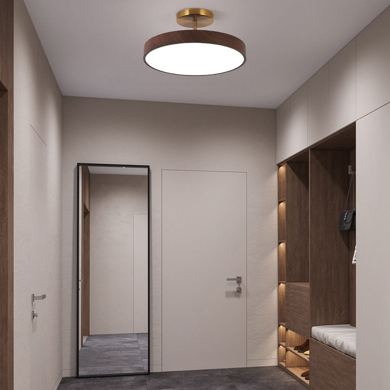 Zenoria – Plafonnier semi-encastré LED rond en bois japonais  