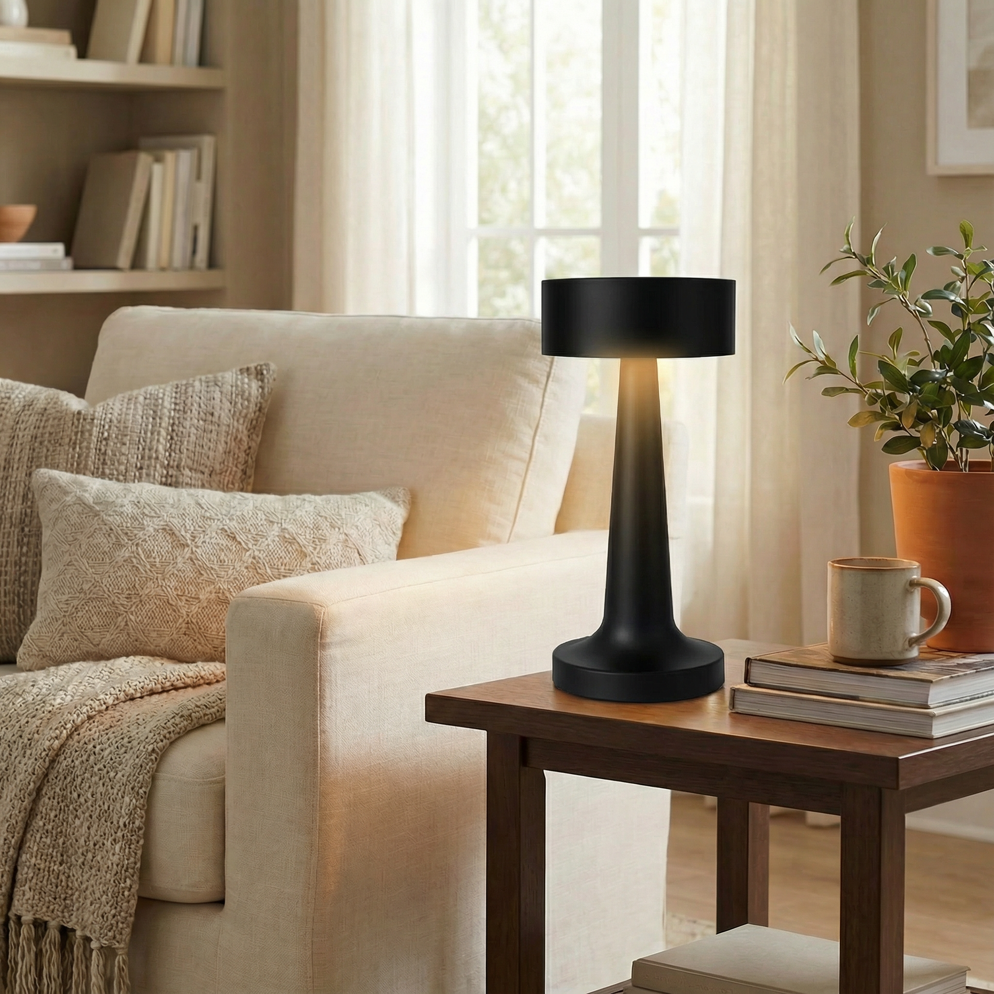 Aurielis - Lampe de table rechargeable à commande tactile  