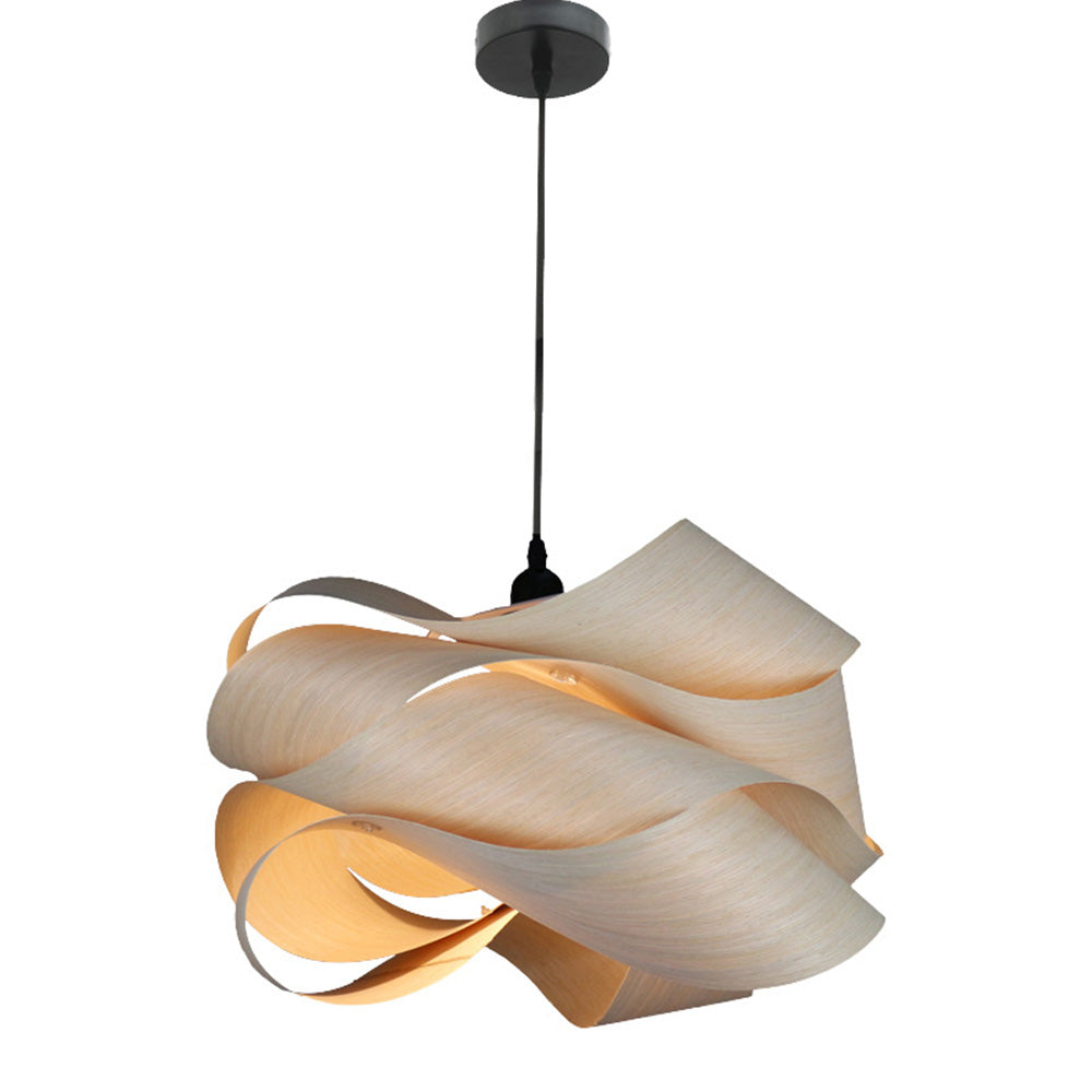 Virelune - Lampada a sospensione moderna in legno irregolare per cucina