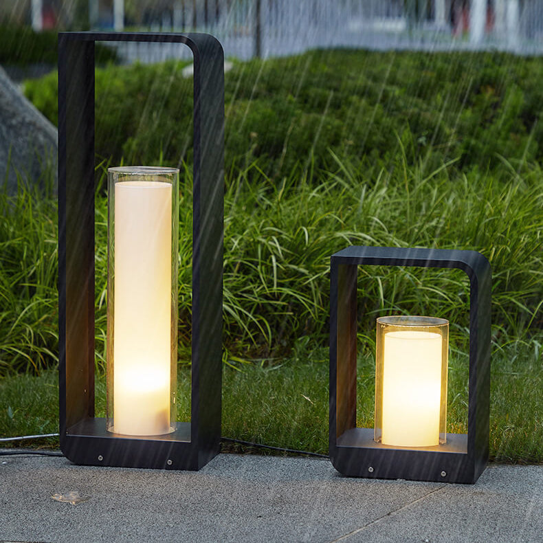 Donrain - Lampe de pelouse étanche LED cadre carré minimaliste