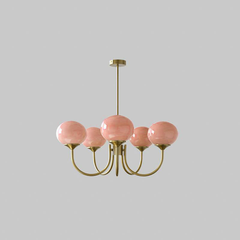 Piora - Lustre à bulles en verre rose
