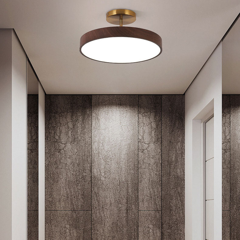 Zenoria – Plafonnier semi-encastré LED rond en bois japonais  