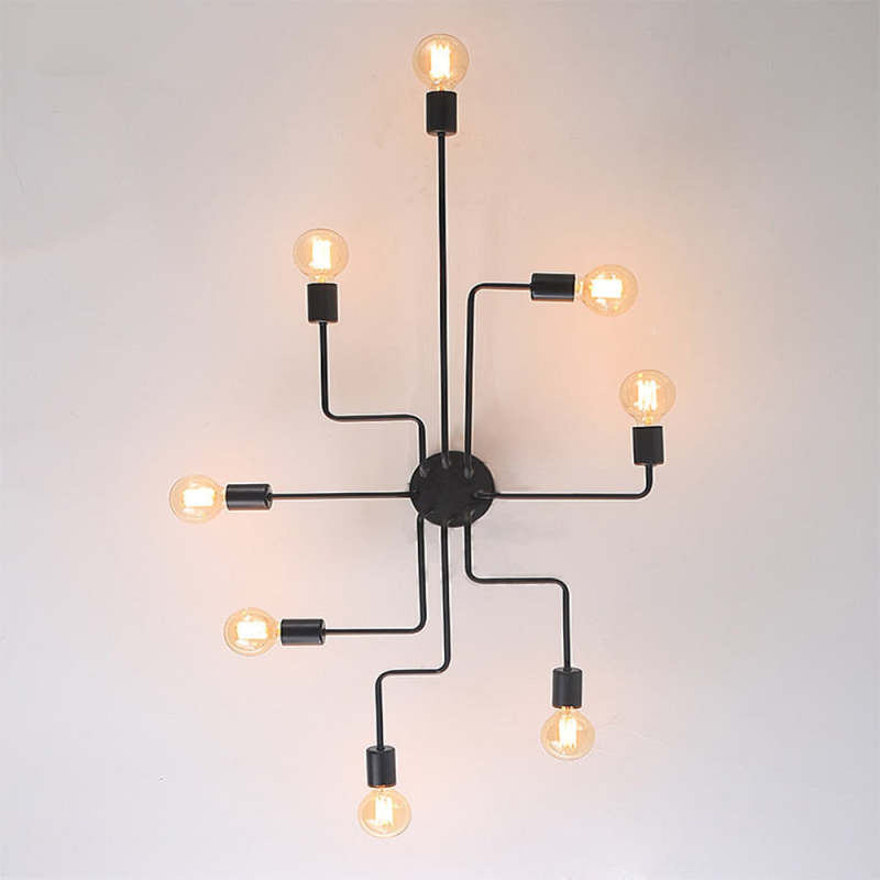 Orvessan - Lampe de plafond industrielle vintage métal 4 6 8 ampoules