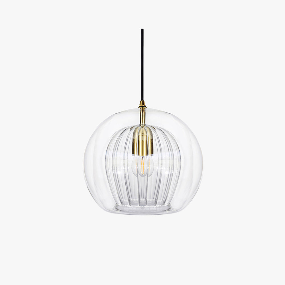 Hailenor - Lampada a sospensione in vetro trasparente ambra LED