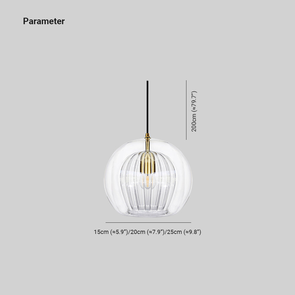 Hailenor - Lampada a sospensione in vetro trasparente ambra LED