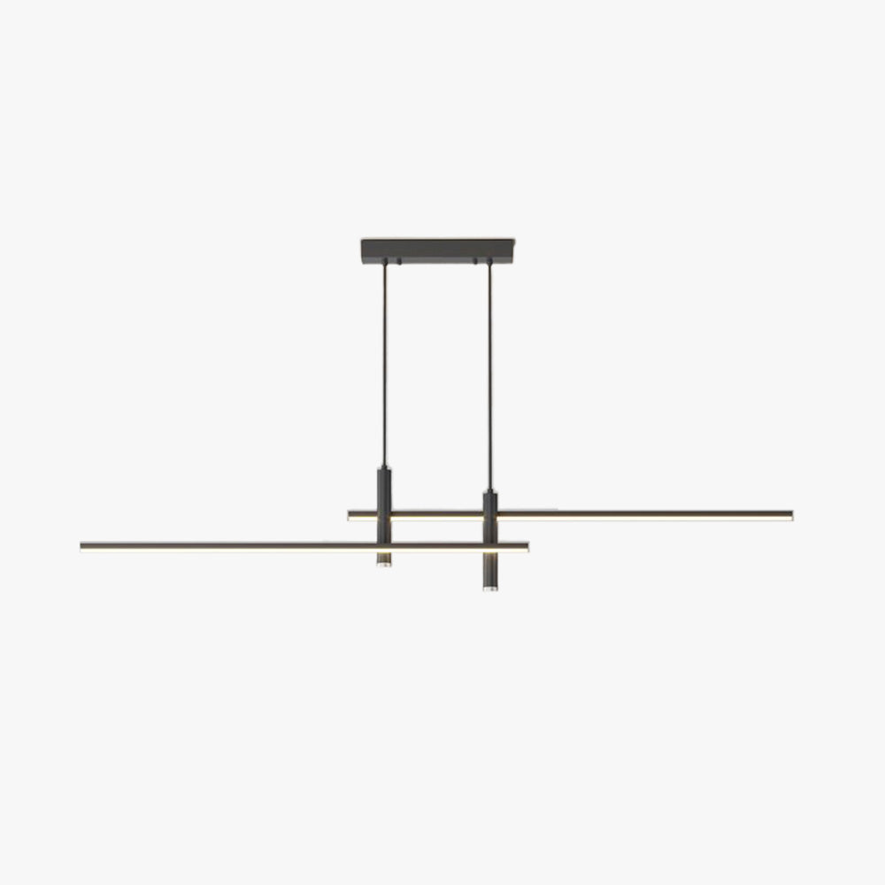 Edgari - Lampada a sospensione lineare nero oro dimmerabile LED 90 cm