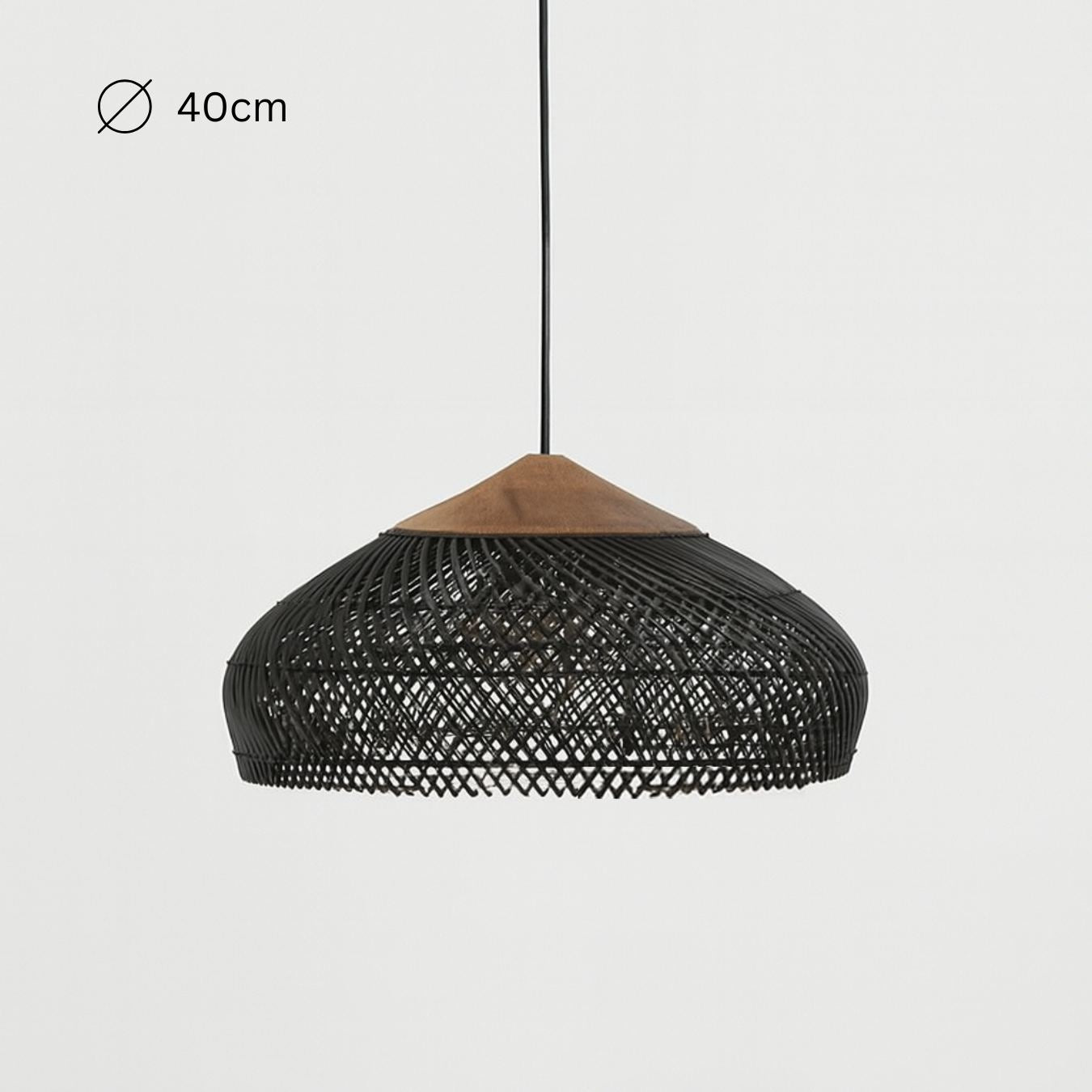 Solari - Lampada a Sospensione in Rattan in Stile Japandi Boho