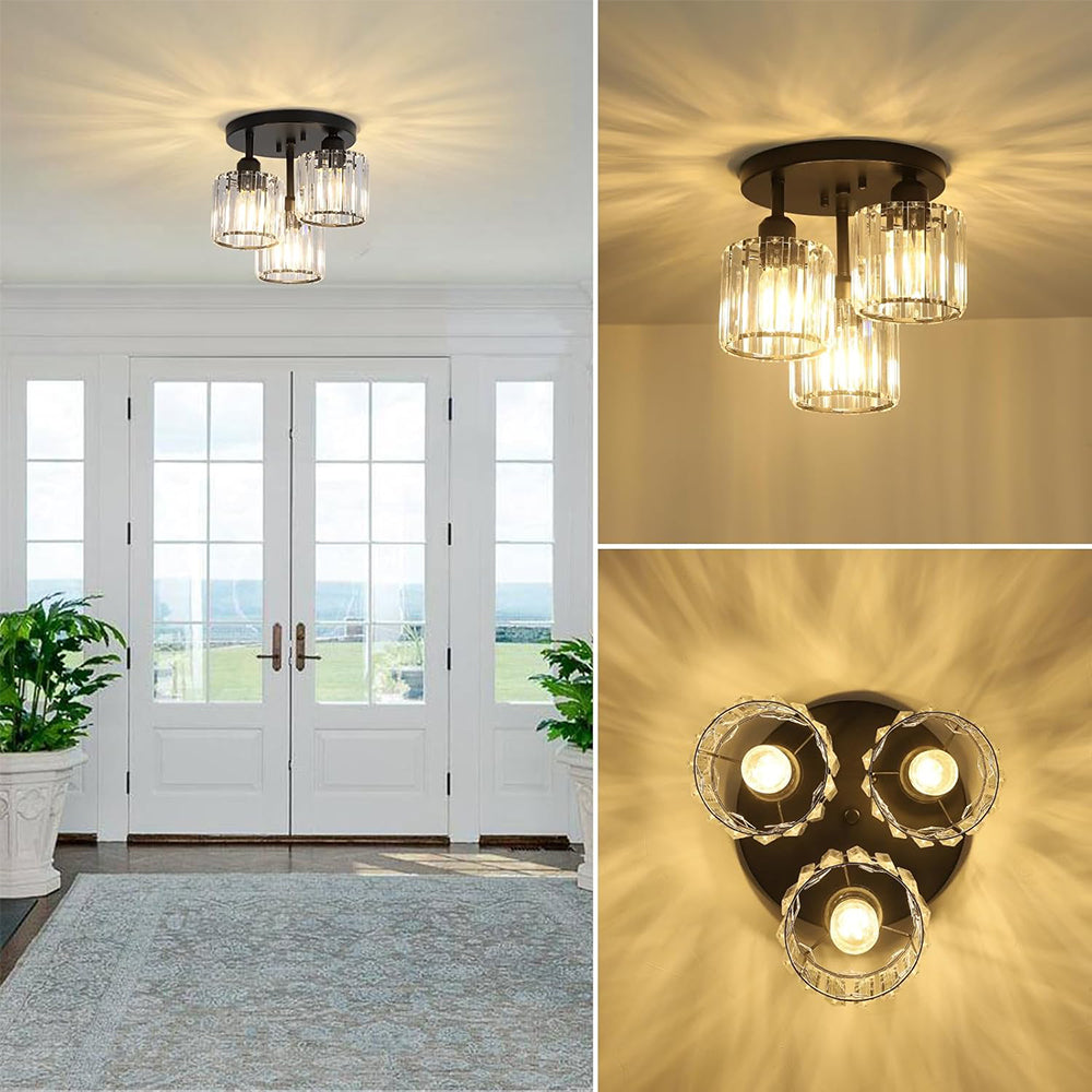 Lyvra – Lampe de plafond verre 3 lumières E27