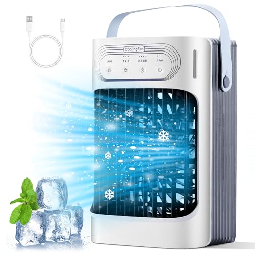 Refroidisseur d'air évaporatif mini de bureau personnel, ventilateur brumisateur, humidificateur USB
