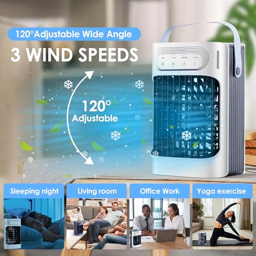 Refroidisseur d'air évaporatif mini de bureau personnel, ventilateur brumisateur, humidificateur USB