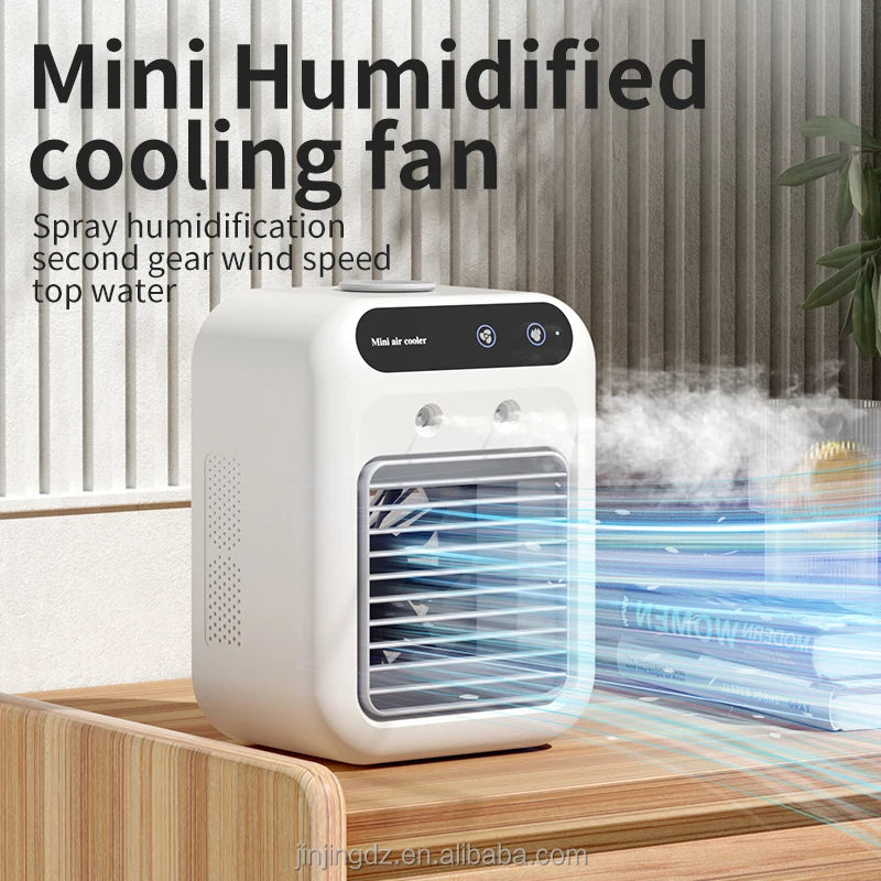 Ventilateur portable mini refroidisseur d'air de bureau avec brumisateur humidificateur rechargeable