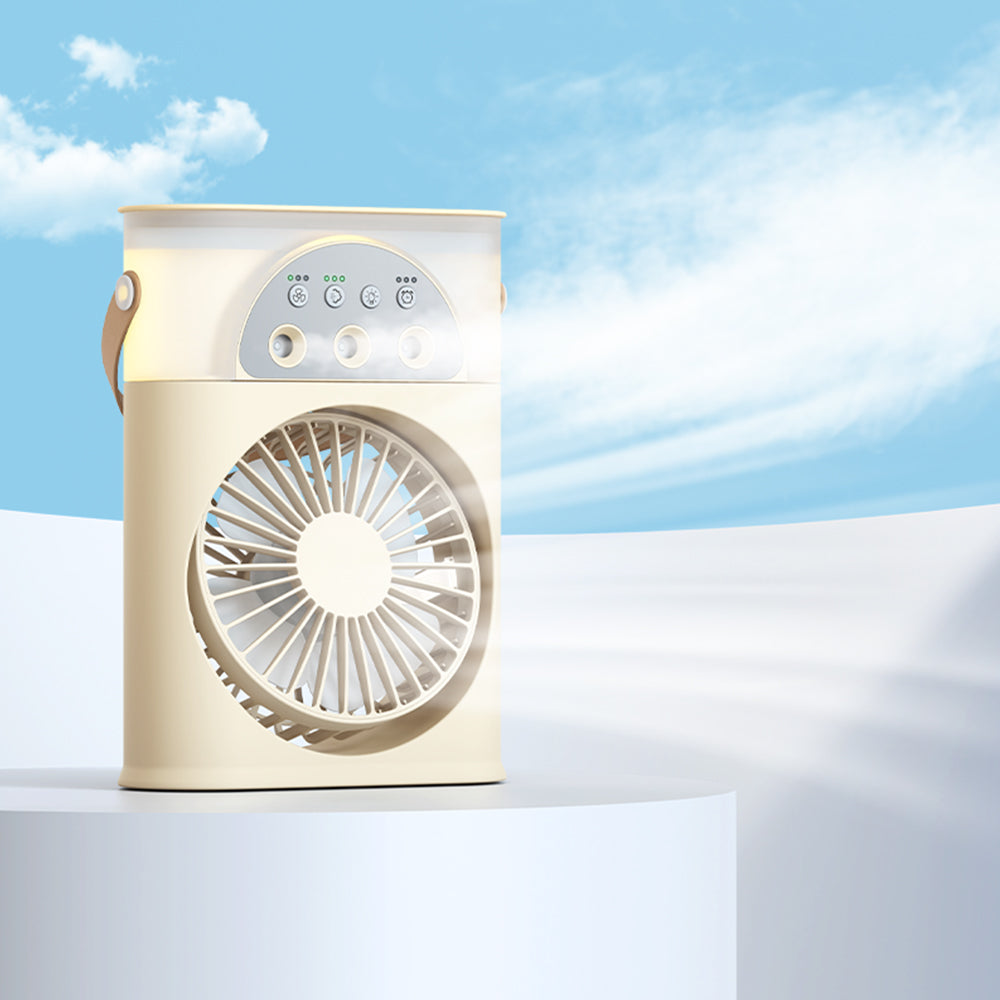 Ventilateur brumisateur portable Humidificateur de bureau Rechargeable par USB 3 vitesses