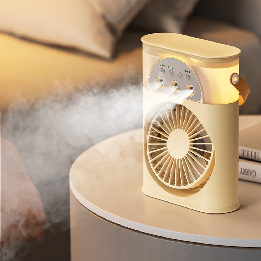 Ventilateur brumisateur portable Humidificateur de bureau Rechargeable par USB 3 vitesses