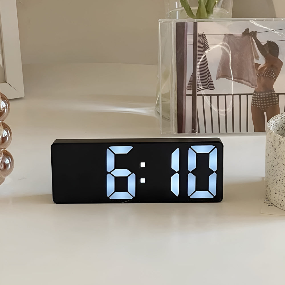 Zenvira – Réveil miroir LED avec température et fonction snooze