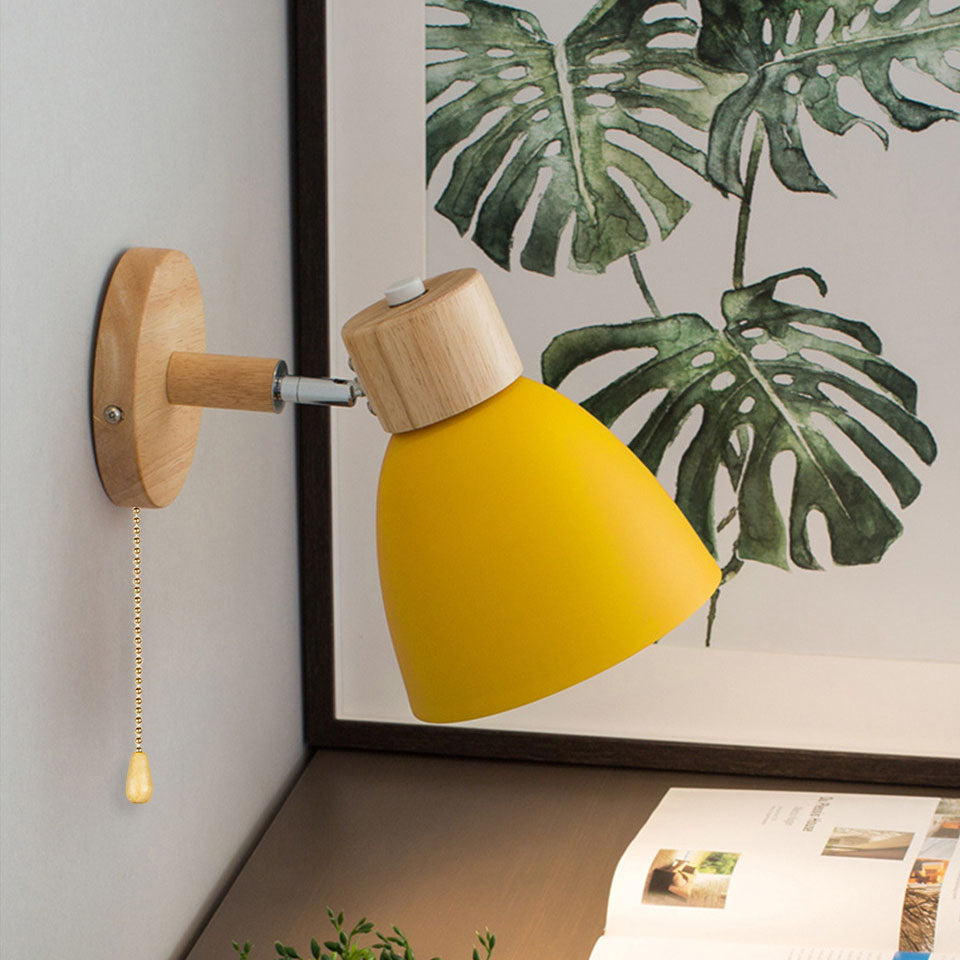 Nelvira – Lampada da parete LED minimalista in legno a forma di cono