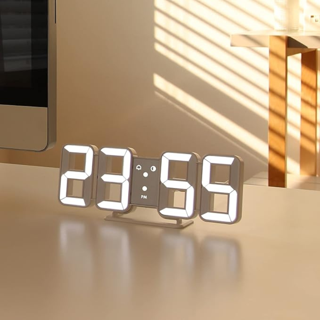 Vevora – Horloge murale numérique LED 3D avec USB