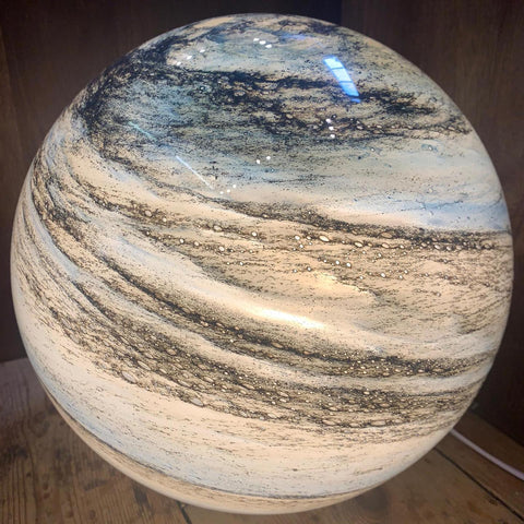 Glass Sphere LED Table Lamp Remote Control Swirl Surface - Image 7