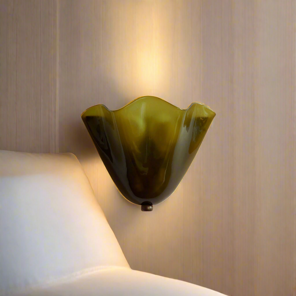 Stained Glass Shell Wall Sconce Art Deco LED - Image 15