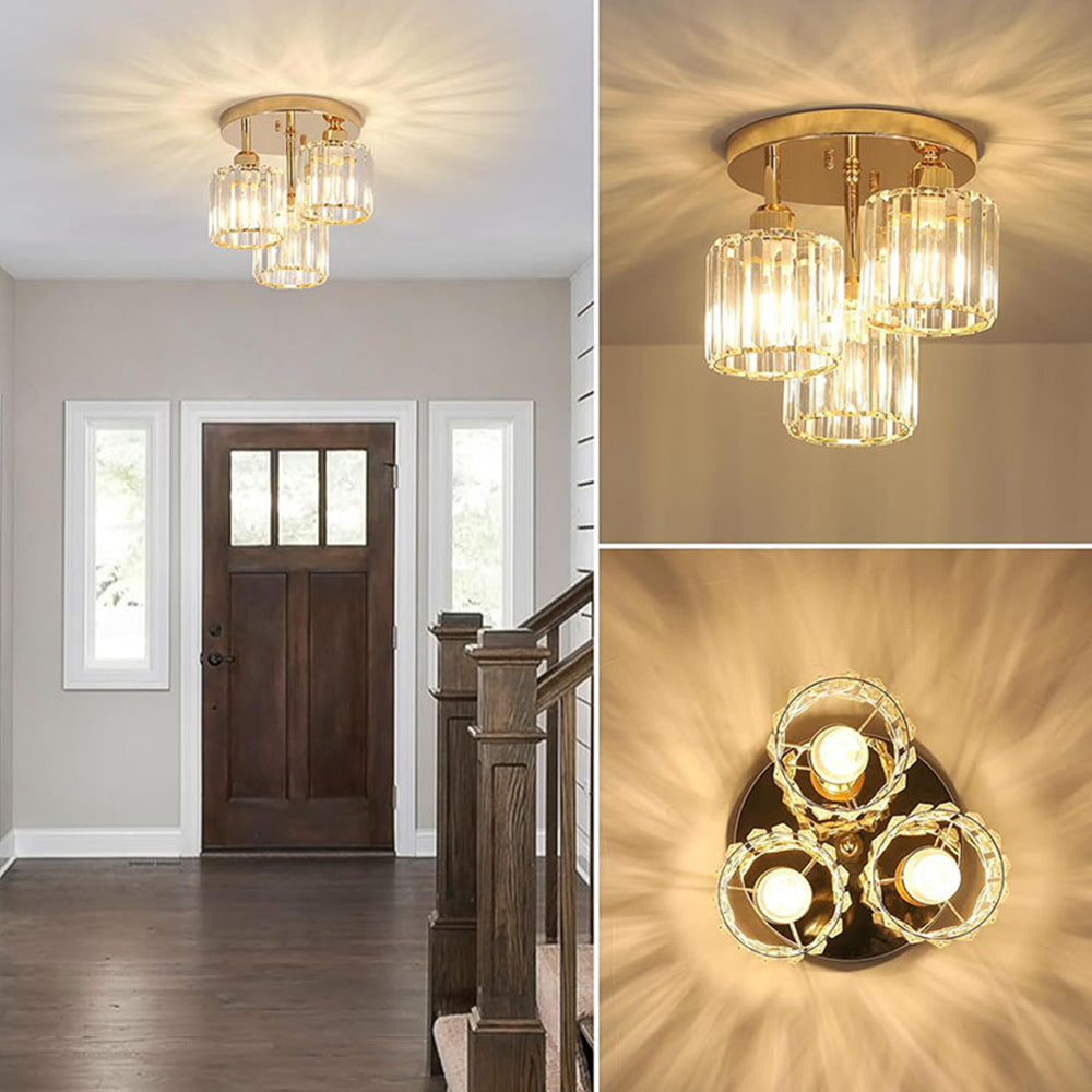 Lyvra – Lampe de plafond verre 3 lumières E27