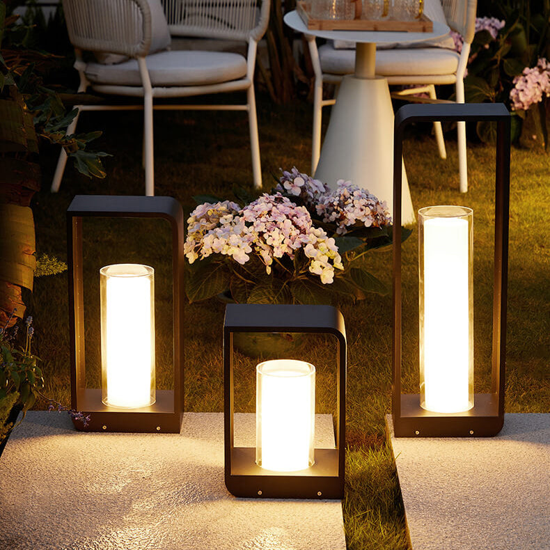 Donrain - Lampe de pelouse étanche LED cadre carré minimaliste