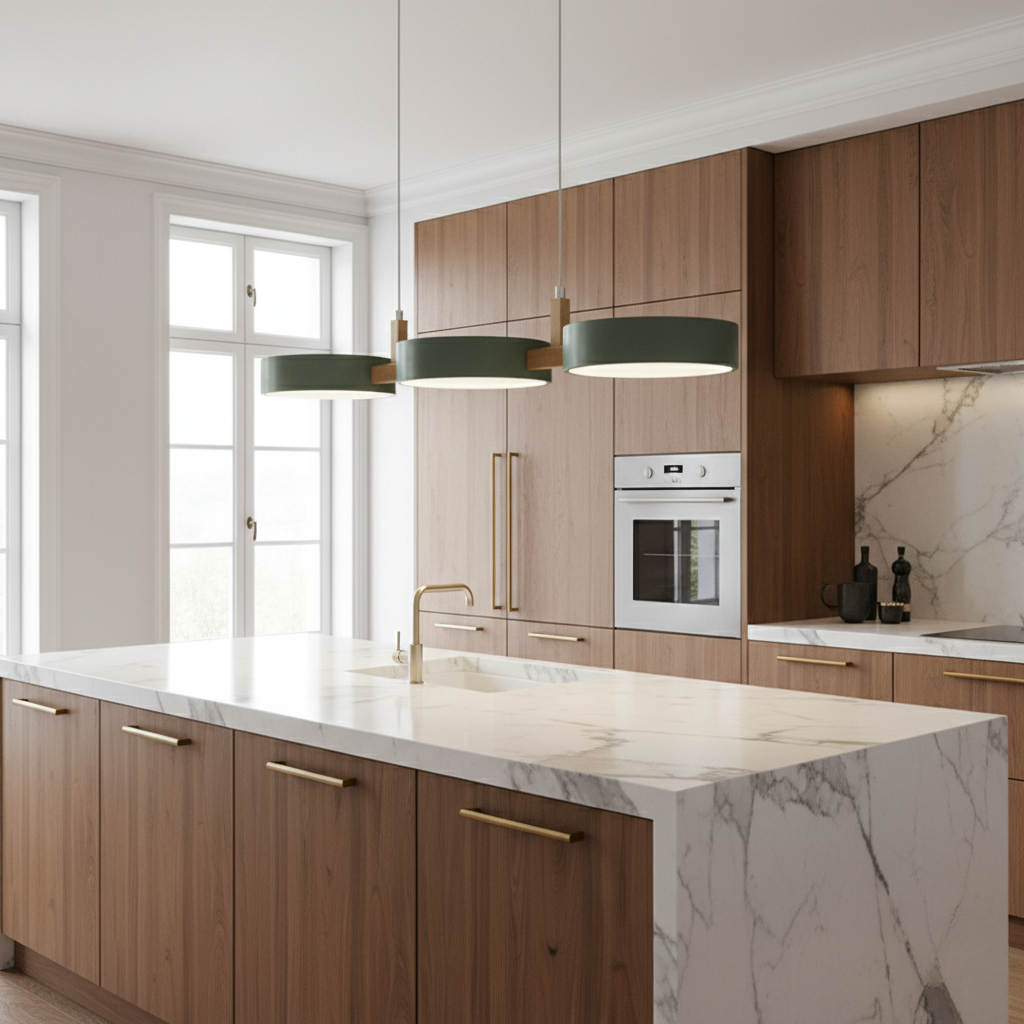 Trestra - Lampada a sospensione lineare design scandinavo per sala da pranzo e cucina