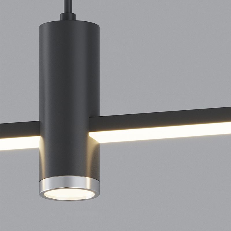 Edgari - Lampada a sospensione lineare nero oro dimmerabile LED 90 cm
