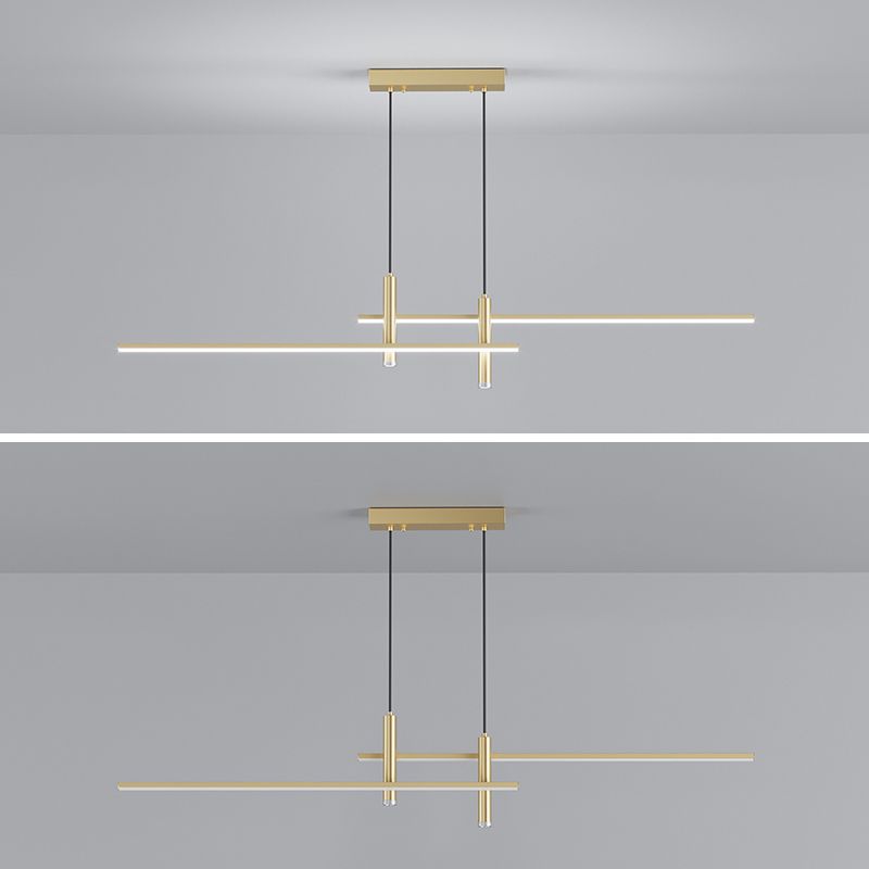 Edgari - Lampada a sospensione lineare nero oro dimmerabile LED 90 cm