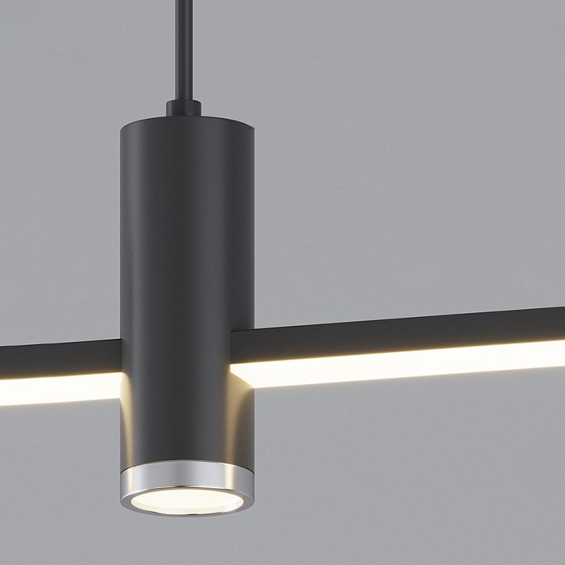 Edgari - Lampada a sospensione lineare nero oro dimmerabile LED 90 cm