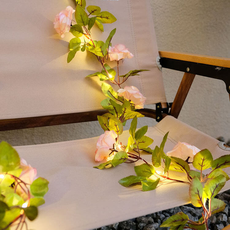 Solara - Luci a stringa LED solari impermeabili e antiurto a forma di rosa