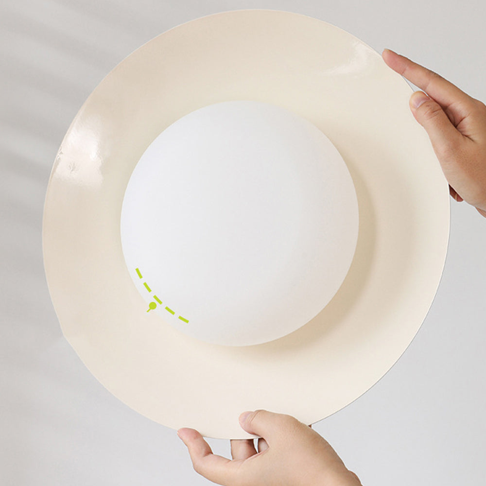 Veloura - Plafonnier rond crème blanc