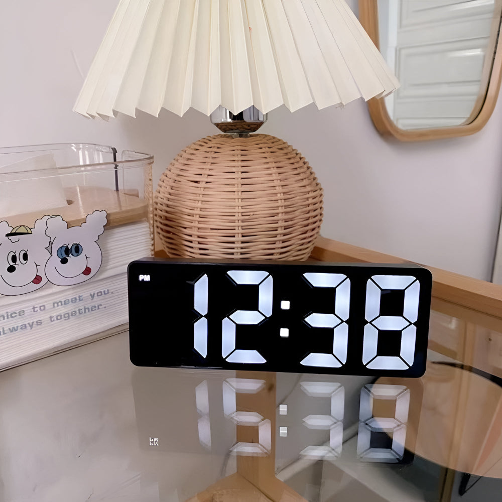 Zenvira – Réveil miroir LED avec température et fonction snooze